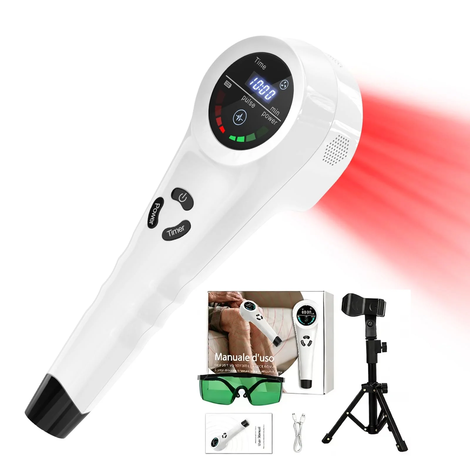 4*808nm Handheld Red Light Therapy Device 14*650nm Cold Laser Human/Vet Therapy Device for Pain Relief Muscle Reliever&Back&Knee
4*808nm Handheld Red Light Therapy Device 14*650nm Cold Laser Human/Vet Therapy Device for Pain Relief Muscle Reliever&Back&Knee