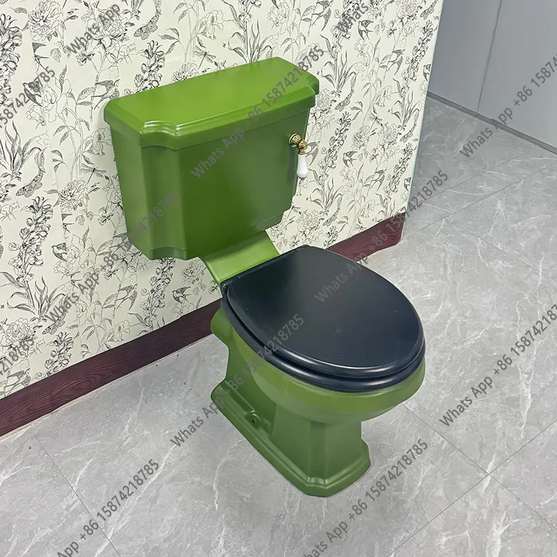 English vintage wall row toilet rear drain toilet side drain grass green French vintage straight flush toilet
English vintage wall row toilet rear drain toilet side drain grass green French vintage straight flush toilet