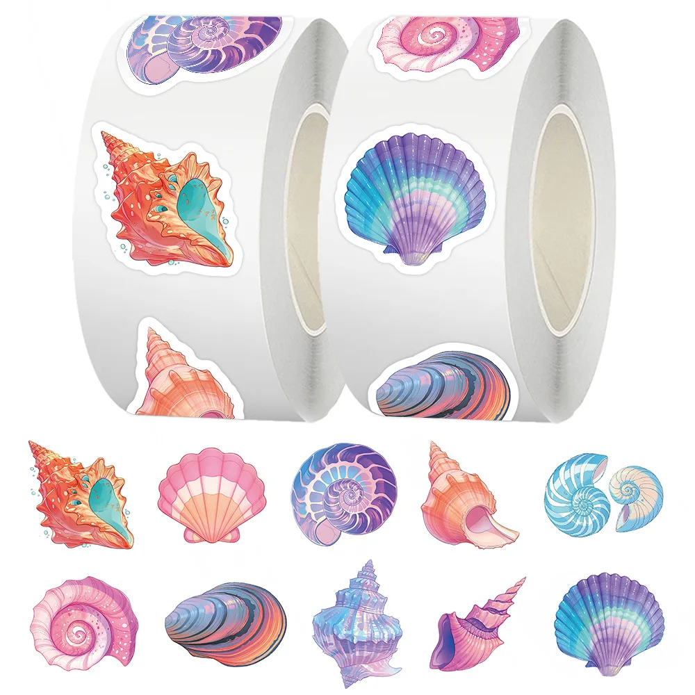 500pcs/Roll Colorful Ocean Conch Shells Cartoon Sealing Stickers DIY PVC Laptop Decals Decoration Reward Gift Toy
500pcs/Roll Colorful Ocean Conch Shells Cartoon Sealing Stickers DIY PVC Laptop Decals Decoration Reward Gift Toy