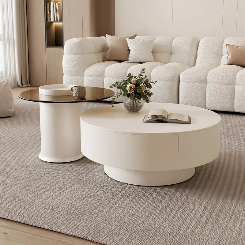 Creative cream wind minimalist round rock slab coffee table, living room household
Creative cream wind minimalist round rock slab coffee table, living room household