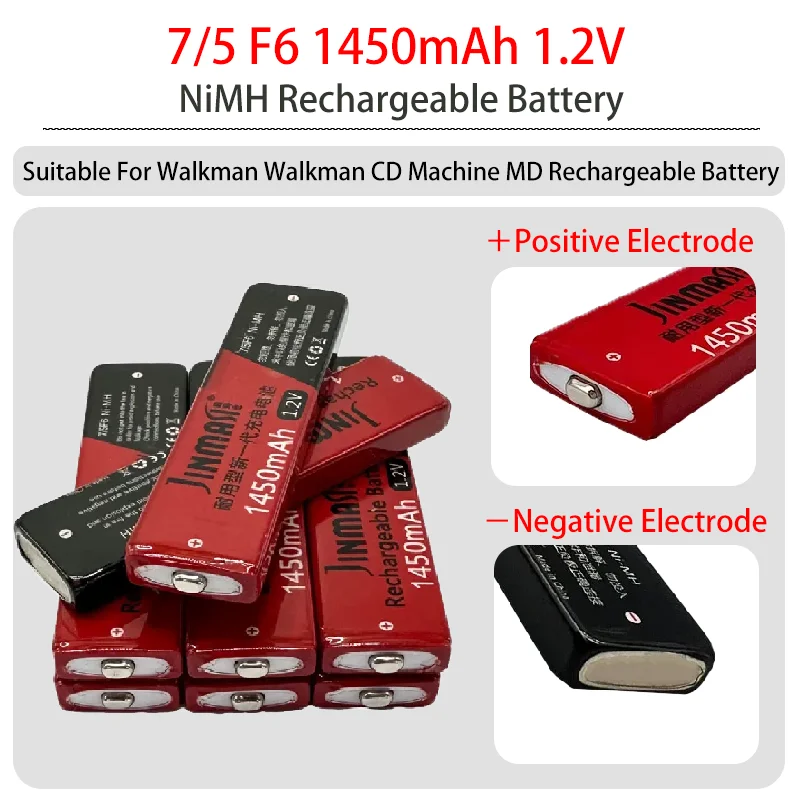 7/5F6 1450mAh 1.2V rechargeable NiMH battery chewing gum for Panasonic-Sony MDCD tape player walkman Lettore CD-MD tape walkman
7/5F6 1450mAh 1.2V rechargeable NiMH battery chewing gum for Panasonic-Sony MDCD tape player walkman Lettore CD-MD tape walkman