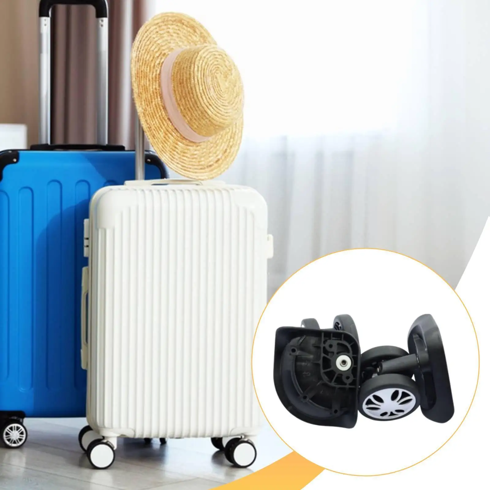 1 Pair Luggage Wheels Versatile Repair Parts Durability Silent Convenient Installation Accessories Replacement 360 Degree Swivel
1 Pair Luggage Wheels Versatile Repair Parts Durability Silent Convenient Installation Accessories Replacement 360 Degree Swivel