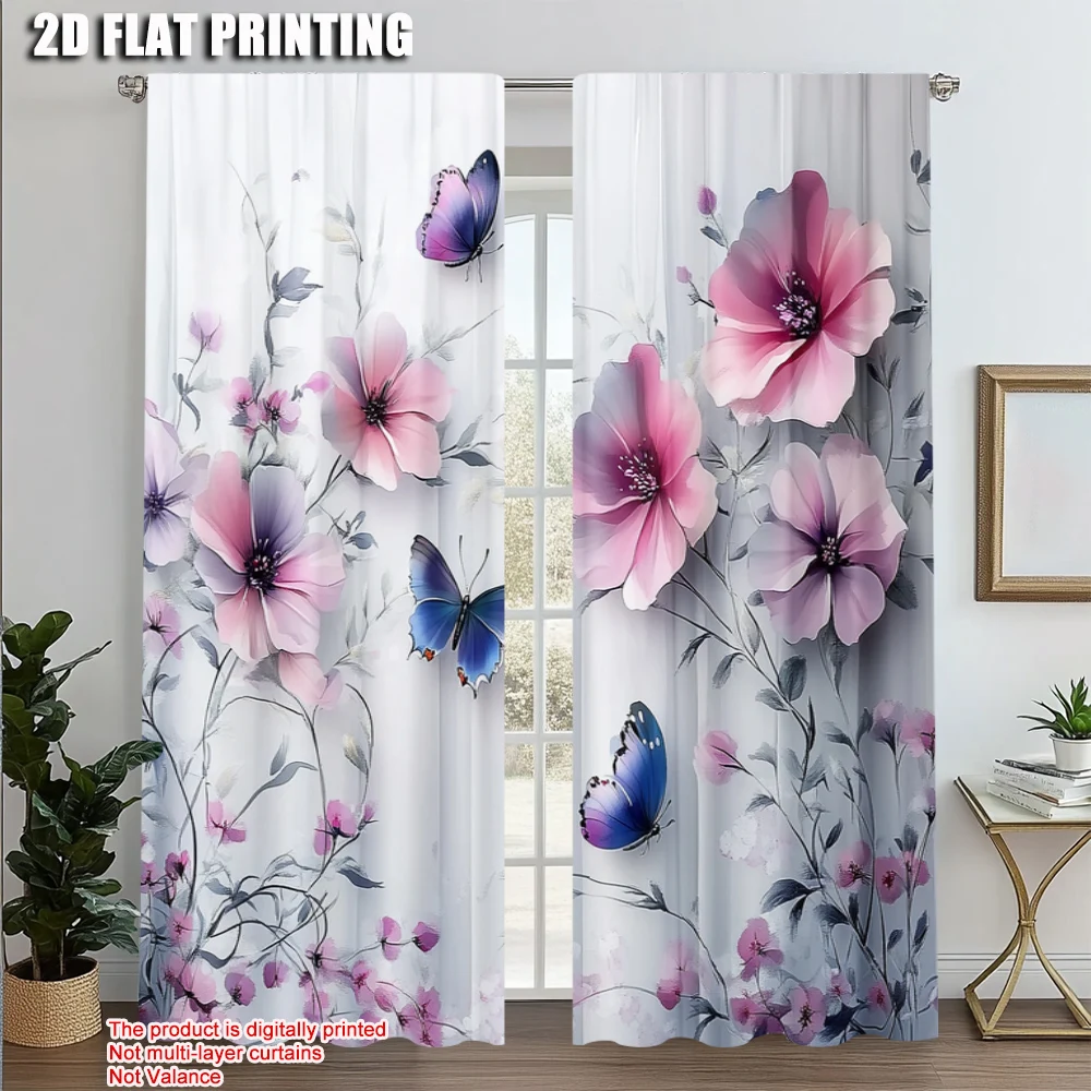 2pcs, Curtain Set 2D print Flowers and Butterflies Machine Washable Polyester (without rod) Thermal Insulation, and Room
2pcs, Curtain Set 2D print Flowers and Butterflies Machine Washable Polyester (without rod) Thermal Insulation, and Room