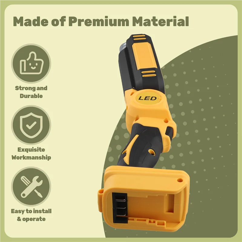 Outdoors Electric Adjustable Brightness Folding LED Work Light Multifunction For 18V 20V Battery
Outdoors Electric Adjustable Brightness Folding LED Work Light Multifunction For 18V 20V Battery