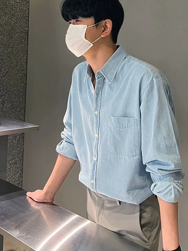 Washed American Denim Shirt Men Casual Long Sleeve Pocket Style Workwear Outdoor Sport Resistant to Wear And Sun Protection
Washed American Denim Shirt Men Casual Long Sleeve Pocket Style Workwear Outdoor Sport Resistant to Wear And Sun Protection