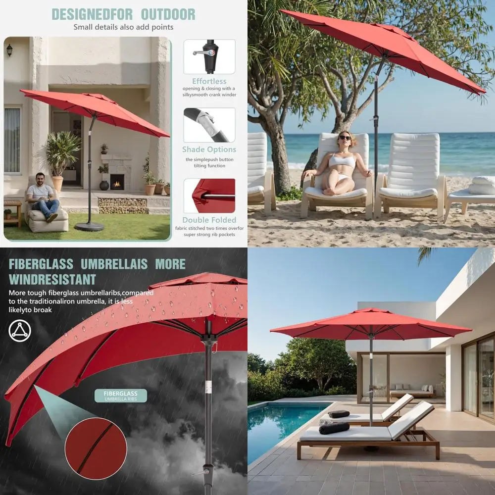 Outdoor Patio Umbrella with Tilt and Crank, Ideal for Backyard, Deck, Garden, and Pool Use
Outdoor Patio Umbrella with Tilt and Crank, Ideal for Backyard, Deck, Garden, and Pool Use