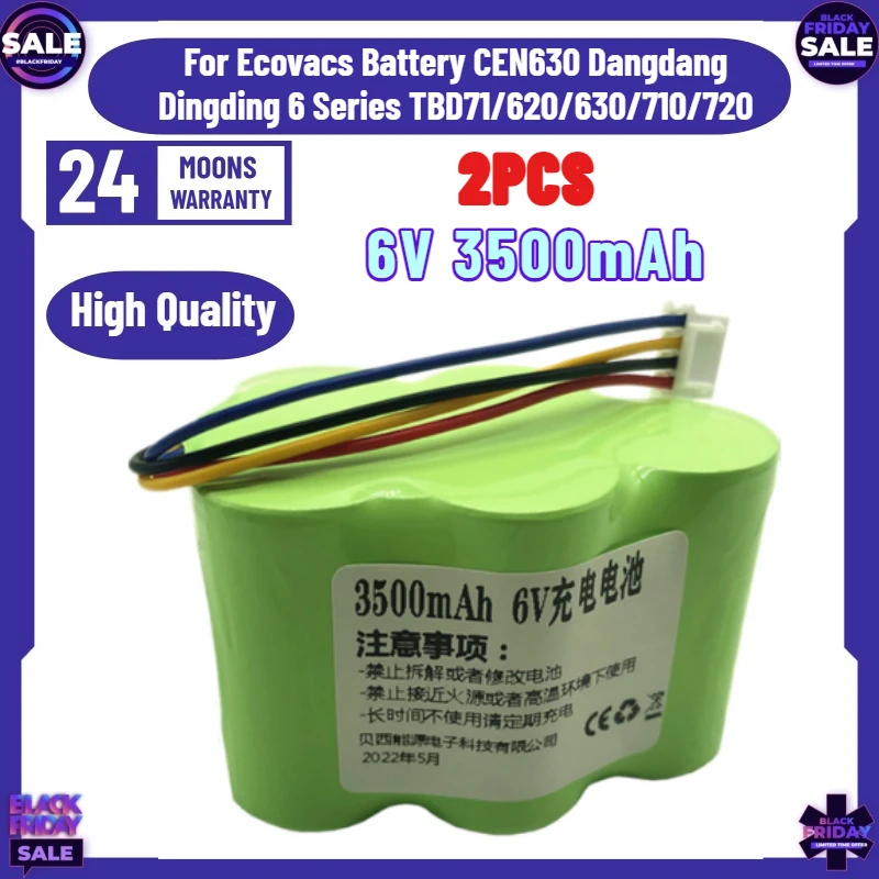 2PCS 6V 3500mAh Battery for Ecovacs Battery CEN630 Dangdang Dingding 6 Series TBD71/620/630/710/720
2PCS 6V 3500mAh Battery for Ecovacs Battery CEN630 Dangdang Dingding 6 Series TBD71/620/630/710/720
