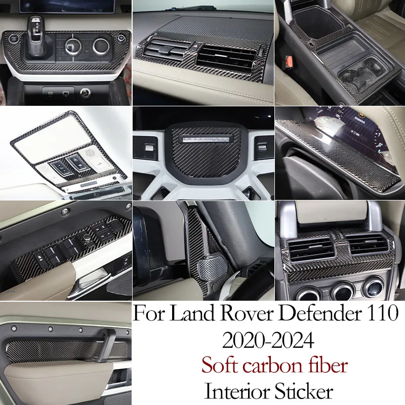Мягкое углеродное волокно для Land Rover Defender 90 110 2020-24, украшение центральной консоли автомобиля, декоративные наклейки на дверь автомобиля, аксессуары
Мягкое углеродное волокно для Land Rover Defender 90 110 2020-24, украшение центральной консоли автомобиля, декоративные наклейки на дверь автомобиля, аксессуары