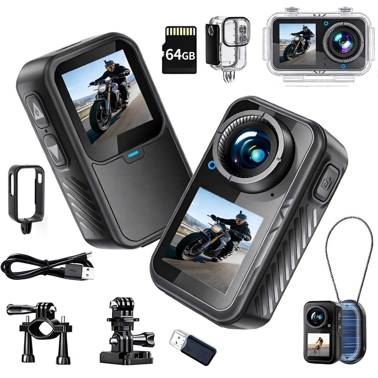 5K HD Thumb Action Camera EIS Anti-shake Pocket Cam Dual Screen Portable Wearable Camera for Travel Cycling Hiking Vlog Recorder
5K HD Thumb Action Camera EIS Anti-shake Pocket Cam Dual Screen Portable Wearable Camera for Travel Cycling Hiking Vlog Recorder