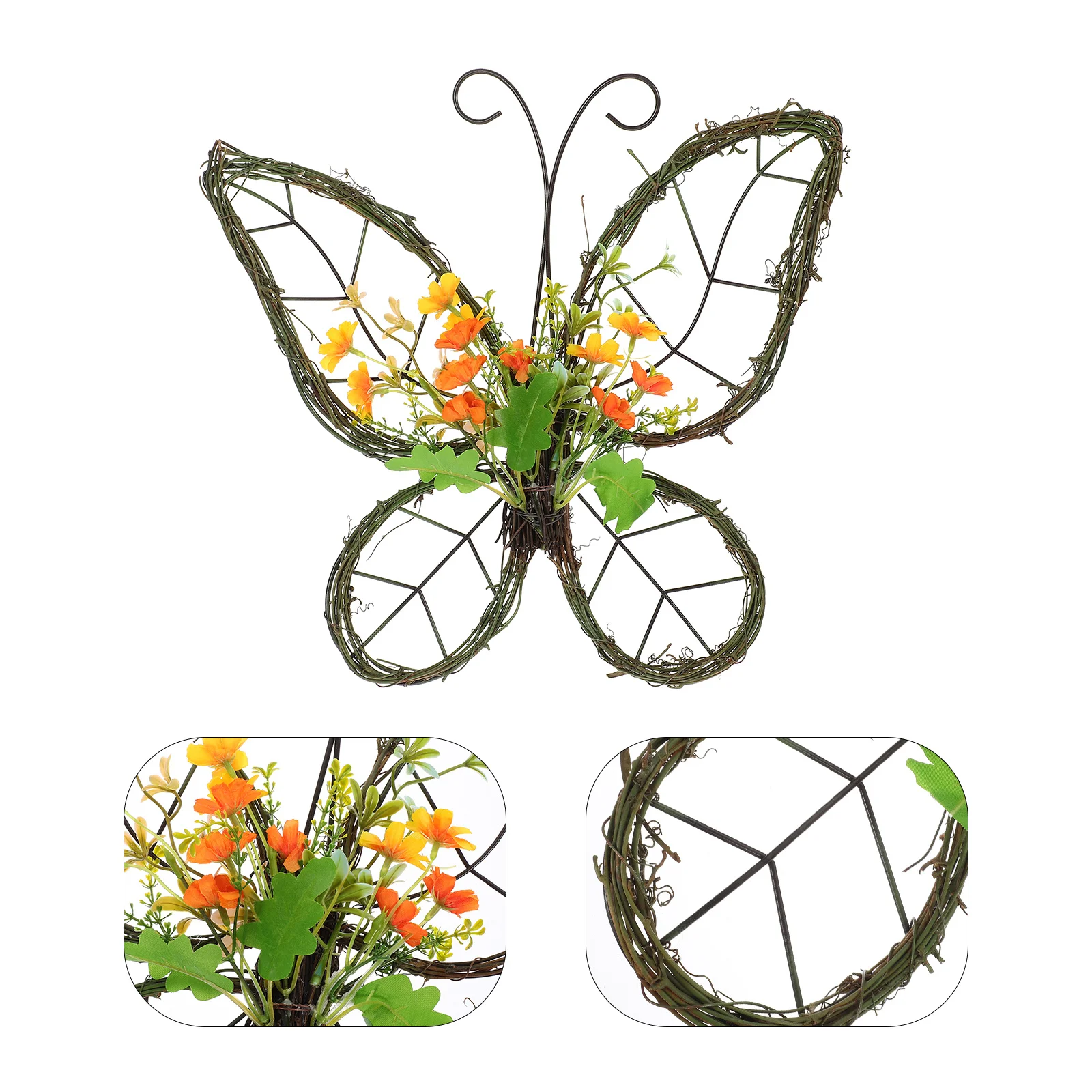 1pcs Artificial Flower Wreath Spring Butterfly Shape Rattan Frame Wall Hanging Door Decor For Diy Home Festival Party
1pcs Artificial Flower Wreath Spring Butterfly Shape Rattan Frame Wall Hanging Door Decor For Diy Home Festival Party