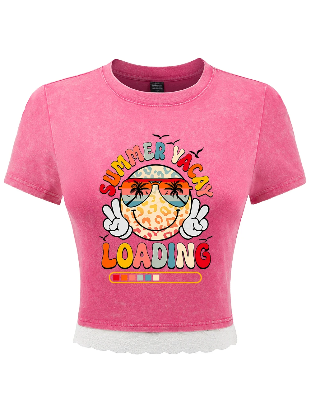 Summer Vacay Loading Print Cotton Washed T-Shirts Womens All-Math Y2K Lace Hem Crop Tops Regular Fit O-Neck Tees Casual Clothes
Summer Vacay Loading Print Cotton Washed T-Shirts Womens All-Math Y2K Lace Hem Crop Tops Regular Fit O-Neck Tees Casual Clothes