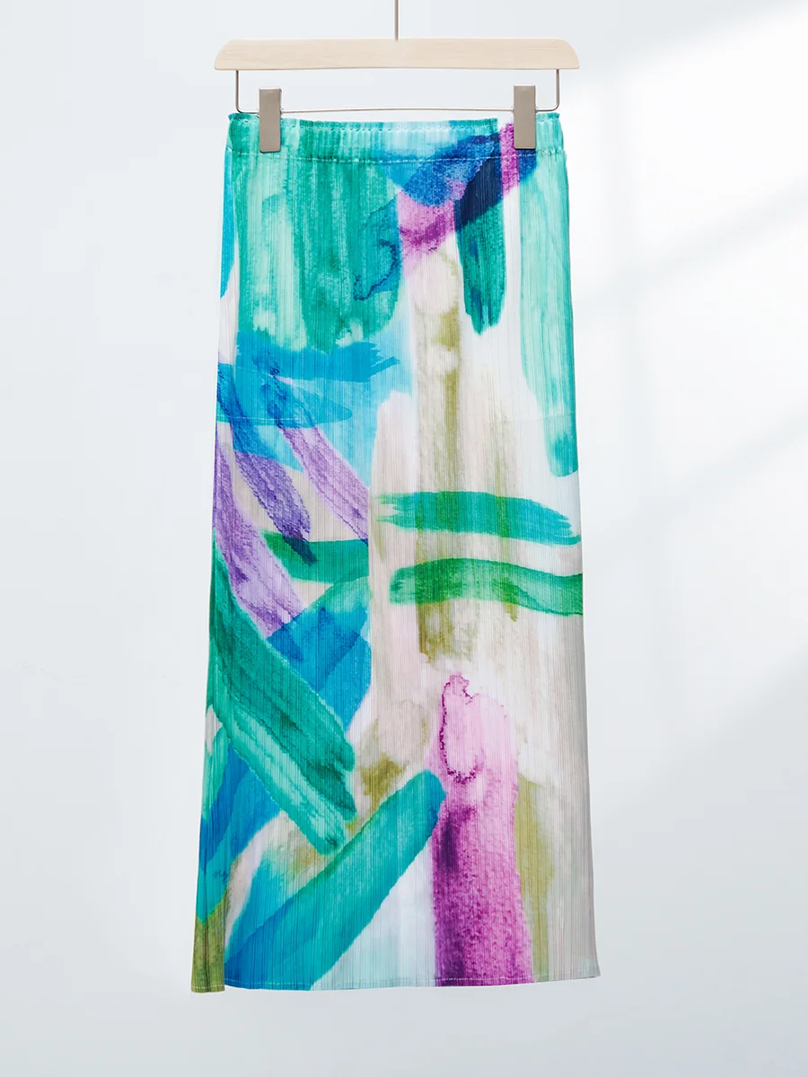 Summer Thin Printed Elastic Pleated Half Skirt Women's Fashionable Versatile Midi Skirt Korean Style Commute Wind A-Line Skirt
Summer Thin Printed Elastic Pleated Half Skirt Women's Fashionable Versatile Midi Skirt Korean Style Commute Wind A-Line Skirt