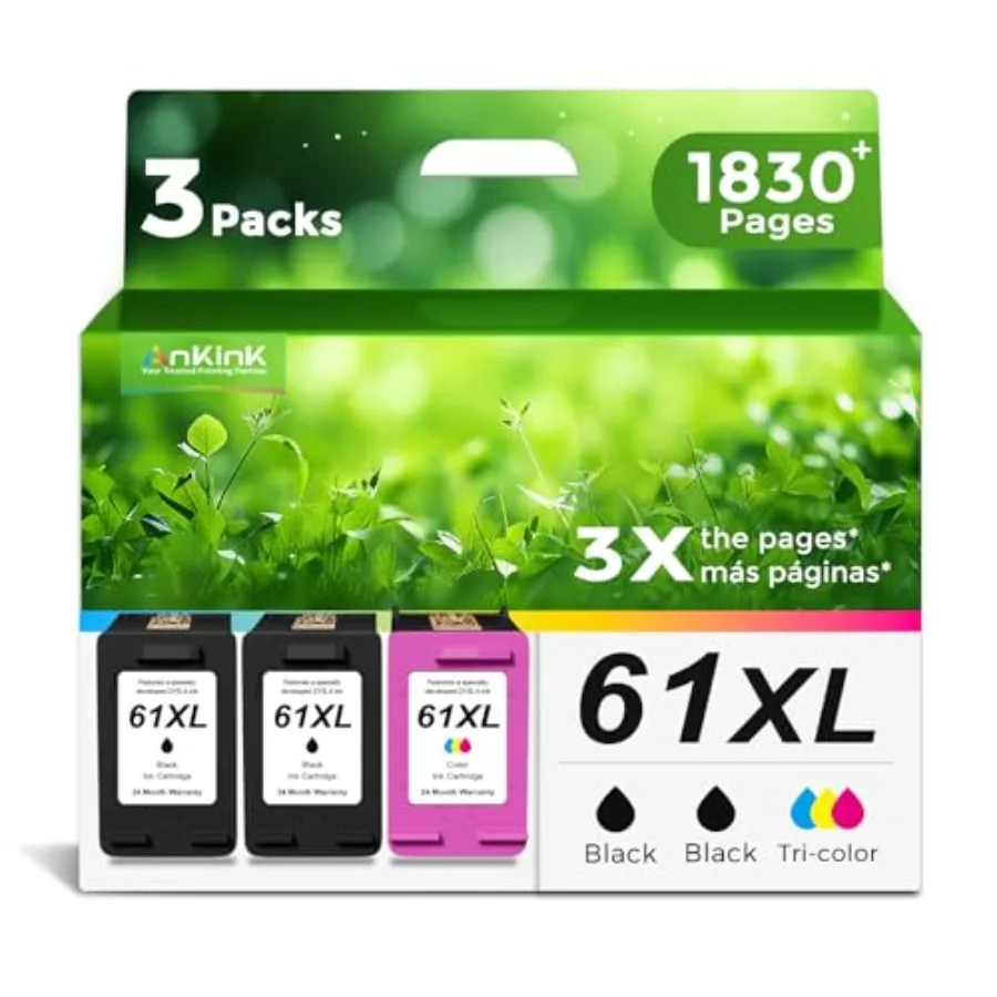 Набор из 3 картриджей 61XL, совместимых с HP 61 XL, 2 черных, 1 трехцветный, для HP61XL Combo, для HP61, для 5530, 4500, 2540
Набор из 3 картриджей 61XL, совместимых с HP 61 XL, 2 черных, 1 трехцветный, для HP61XL Combo, для HP61, для 5530, 4500, 2540