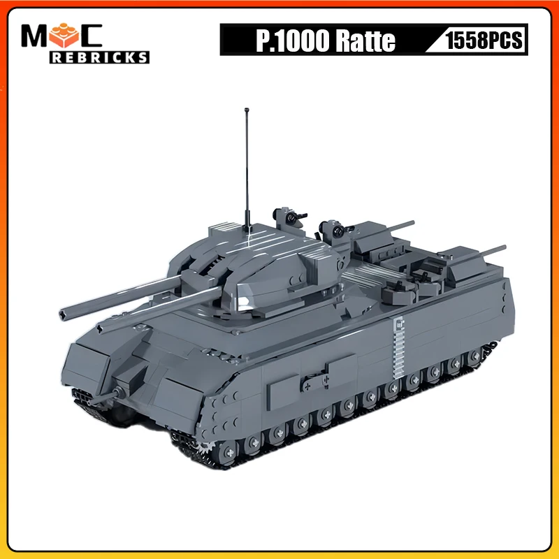 WW II Army Military Panzer P.1000 Ratte Heavy Tank Full Tracks Armored Vehicle MOC Building Blocks Model Kids Bricks Toys Gifts
WW II Army Military Panzer P.1000 Ratte Heavy Tank Full Tracks Armored Vehicle MOC Building Blocks Model Kids Bricks Toys Gifts