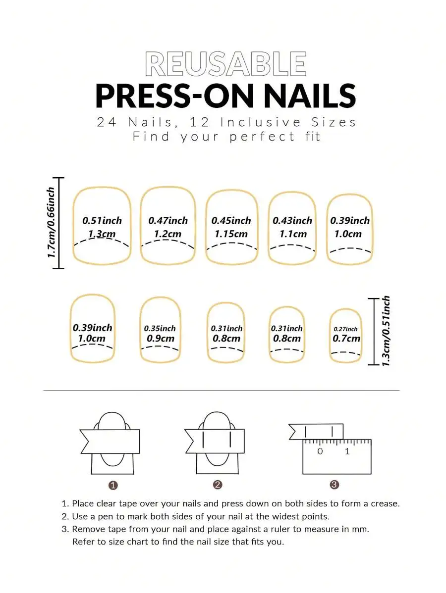 24 Reusable Short Square French Tip Press-On Nails With File And Gel Polish, Minimalist Dual-Tone Pattern, 12 Sizes Included
24 Reusable Short Square French Tip Press-On Nails With File And Gel Polish, Minimalist Dual-Tone Pattern, 12 Sizes Included