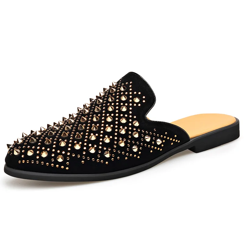 Men's Big Size 39-48 Rivet Rhinestone Mules Slippers Summer New Fashion Punk Style Closed Toe Slides Casual Party Shoes For Man
Men's Big Size 39-48 Rivet Rhinestone Mules Slippers Summer New Fashion Punk Style Closed Toe Slides Casual Party Shoes For Man