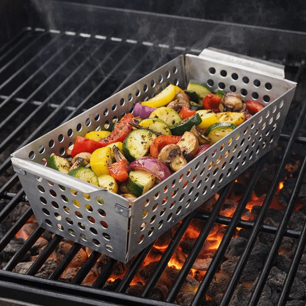 Stainless Steel Vegetable Grill Basket Leakage Hole Design Reusable Grilling Plate Double Handle Rectangular BBQ Tray Outdoor
Stainless Steel Vegetable Grill Basket Leakage Hole Design Reusable Grilling Plate Double Handle Rectangular BBQ Tray Outdoor