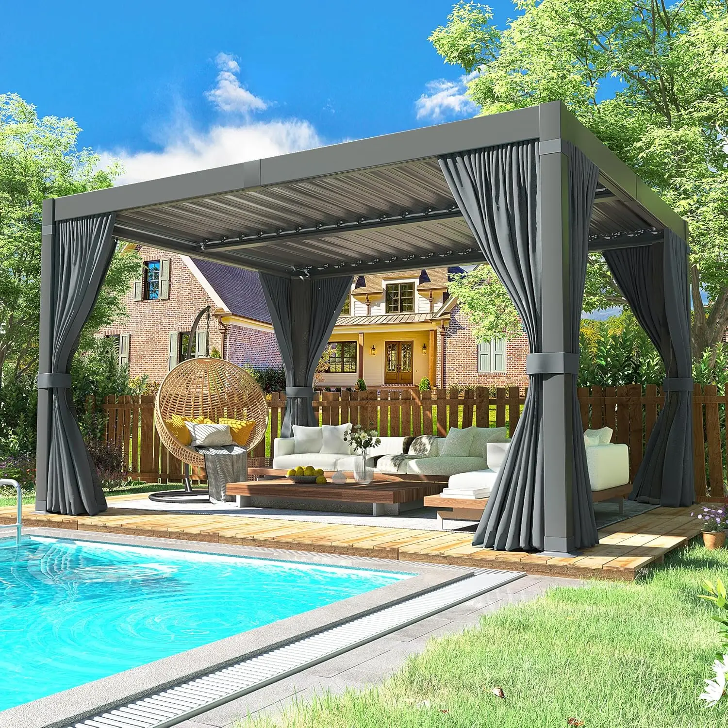 10x12 FT Louvered Pergola with Adjustable Louvered Roof Outdoor Patio Shade Cover, Waterproof & Rustproof Aluminum Gazebo
10x12 FT Louvered Pergola with Adjustable Louvered Roof Outdoor Patio Shade Cover, Waterproof & Rustproof Aluminum Gazebo