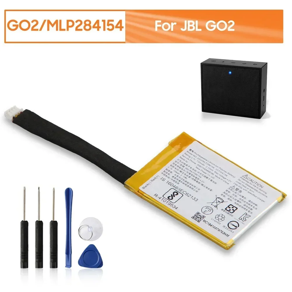GO2/MLP 284154 Сменный аккумулятор для JBL GO 1 2 GO1 GO2 Smart Bluetooth-динамик, аккумуляторная батарея 730 мАч
GO2/MLP 284154 Сменный аккумулятор для JBL GO 1 2 GO1 GO2 Smart Bluetooth-динамик, аккумуляторная батарея 730 мАч
