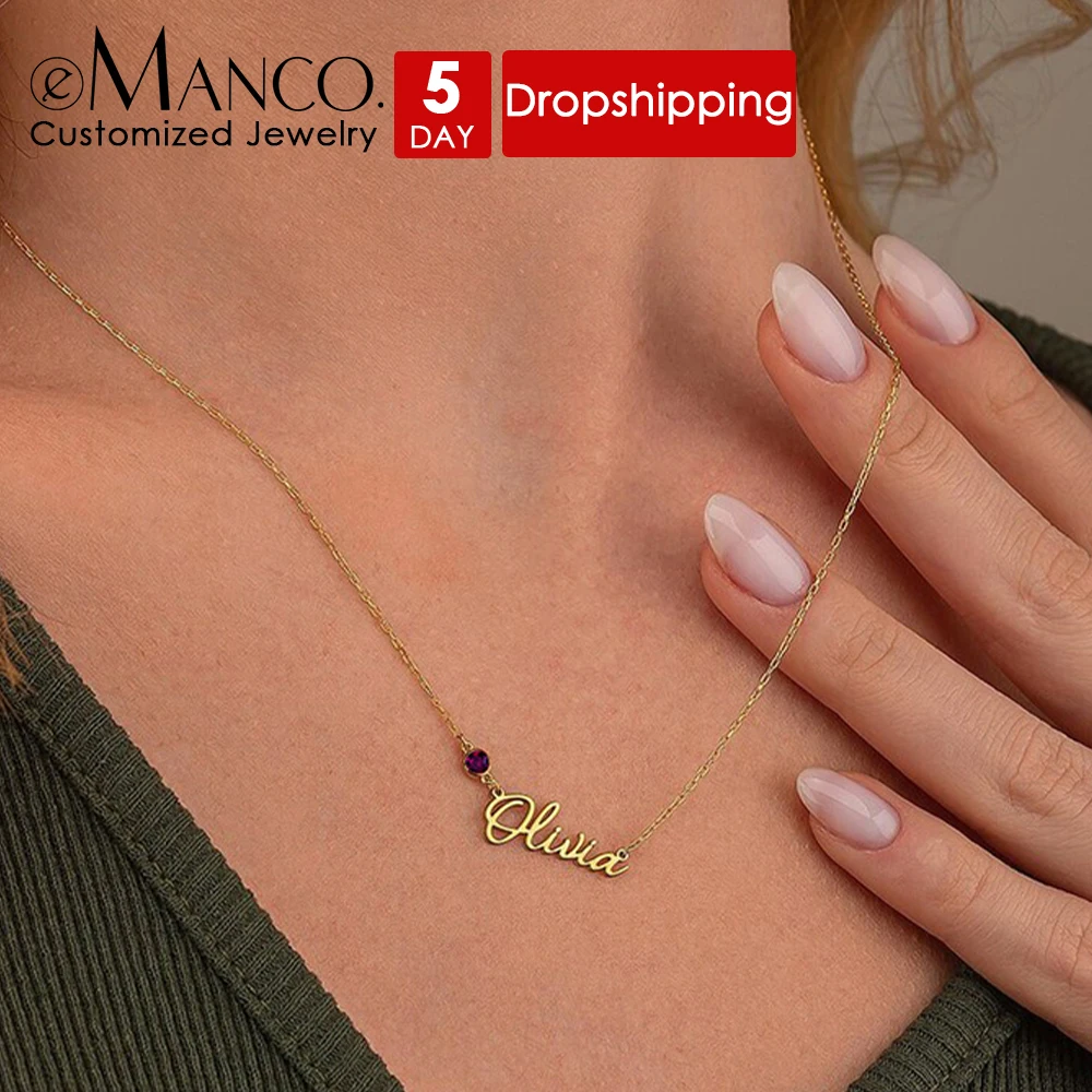eManco DIY Birthstone Customized Fashion Stainless Steel Name Necklaces Personalized Letter Choker Necklace Pendant
eManco DIY Birthstone Customized Fashion Stainless Steel Name Necklaces Personalized Letter Choker Necklace Pendant