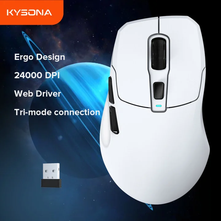 KYSONA Uranus SE PAW3311 Wireless Gaming Mouse Bluetooth Mice Ergonomic 54g Lightweight 1KHz Polling Rate For Laptop PC
KYSONA Uranus SE PAW3311 Wireless Gaming Mouse Bluetooth Mice Ergonomic 54g Lightweight 1KHz Polling Rate For Laptop PC