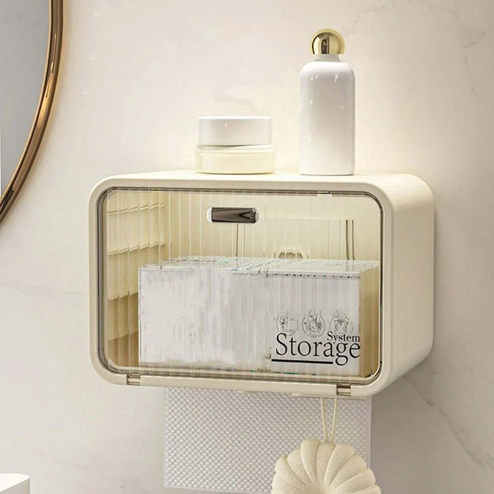 Hole-Free Facial Towel Storage Box Wall Mounted Moisture-proof Toilet Paper Organizer Large Capacity PET 
Hole-Free Facial Towel Storage Box Wall Mounted Moisture-proof Toilet Paper Organizer Large Capacity PET