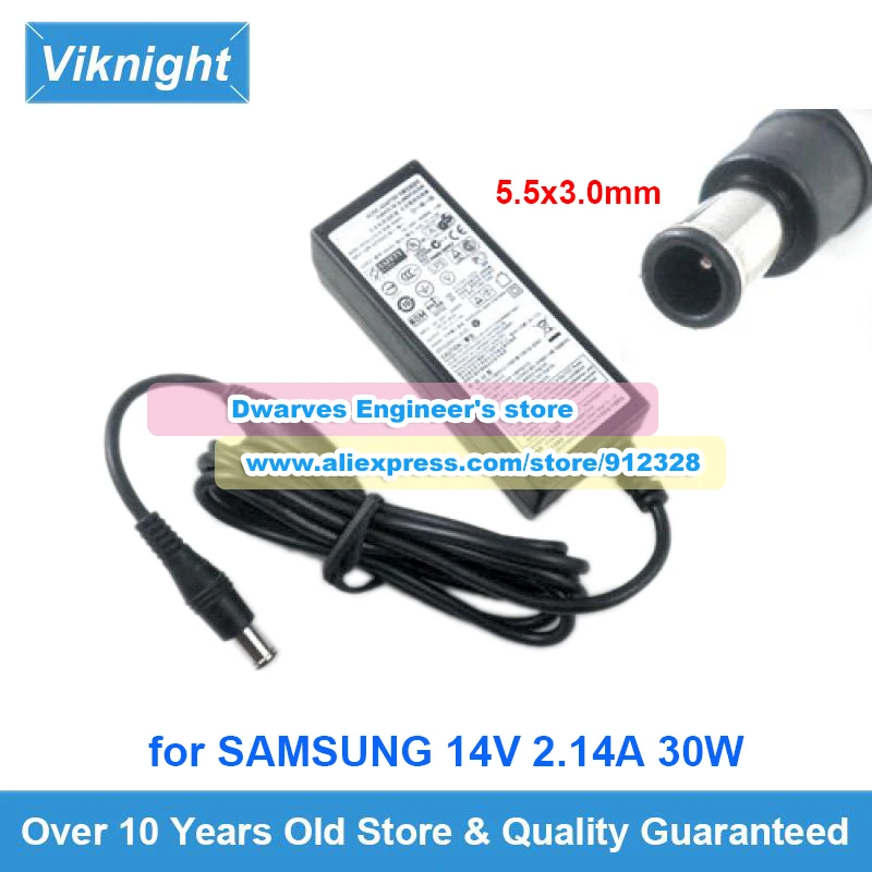 Оригинальное 14V 2.14A 30W Импульсный адаптер зарядное устройство для Samsung S22A350B S22B100N BX2350 S23C570H ЖК-монитор адаптер питания
Оригинальное 14V 2.14A 30W Импульсный адаптер зарядное устройство для Samsung S22A350B S22B100N BX2350 S23C570H ЖК-монитор адаптер питания