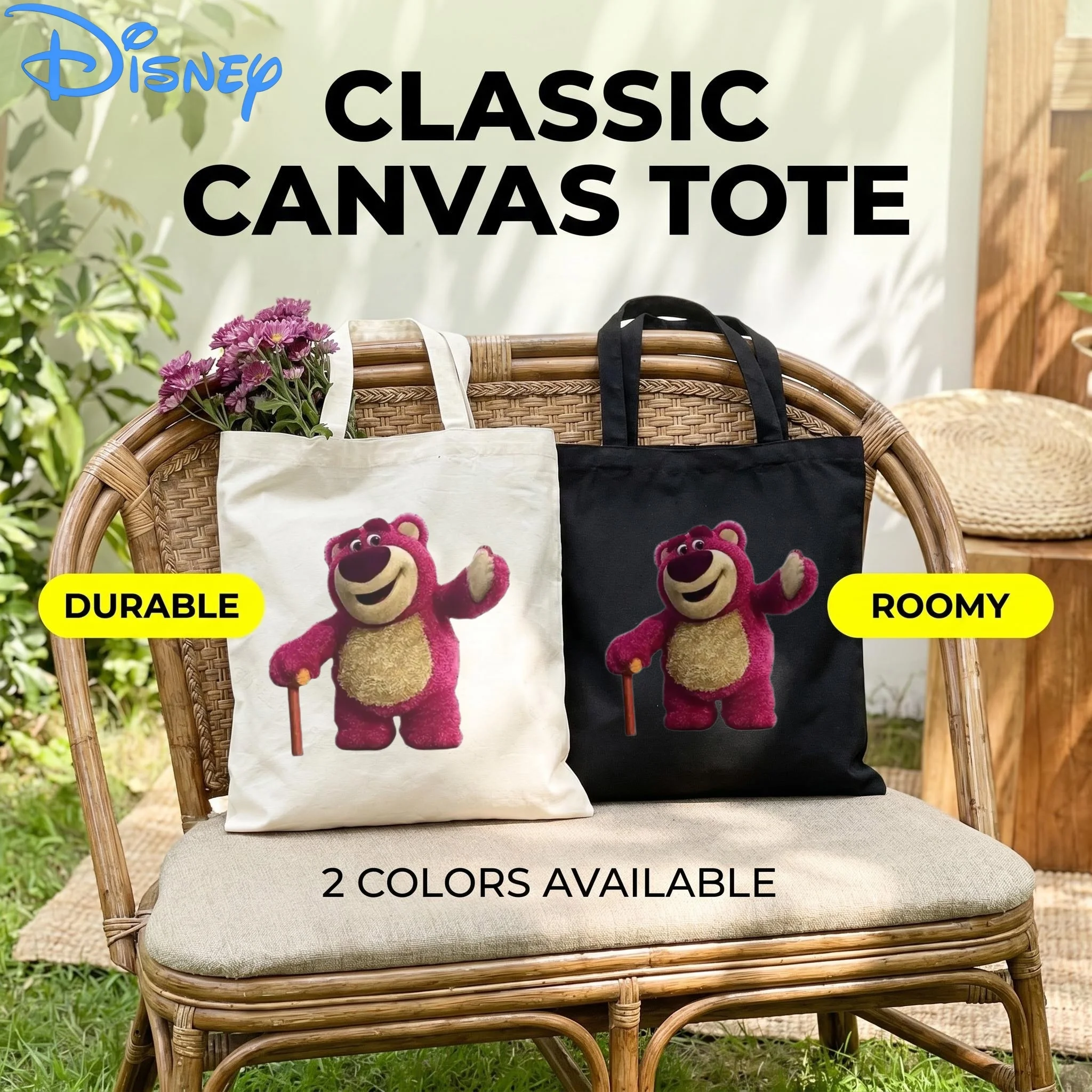1PC Kawaii Disney Lotso Canvas Shopping Bag, Toy Story Daily Handbag for Fans
1PC Kawaii Disney Lotso Canvas Shopping Bag, Toy Story Daily Handbag for Fans