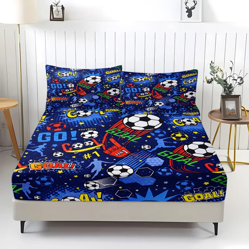 3Pcs Fashion Cartoon Football Print Fitted Sheet Set With 2 Pillowcases Soft Deep Pocket for Bedroom Home Decor Multiple Sizes
3Pcs Fashion Cartoon Football Print Fitted Sheet Set With 2 Pillowcases Soft Deep Pocket for Bedroom Home Decor Multiple Sizes