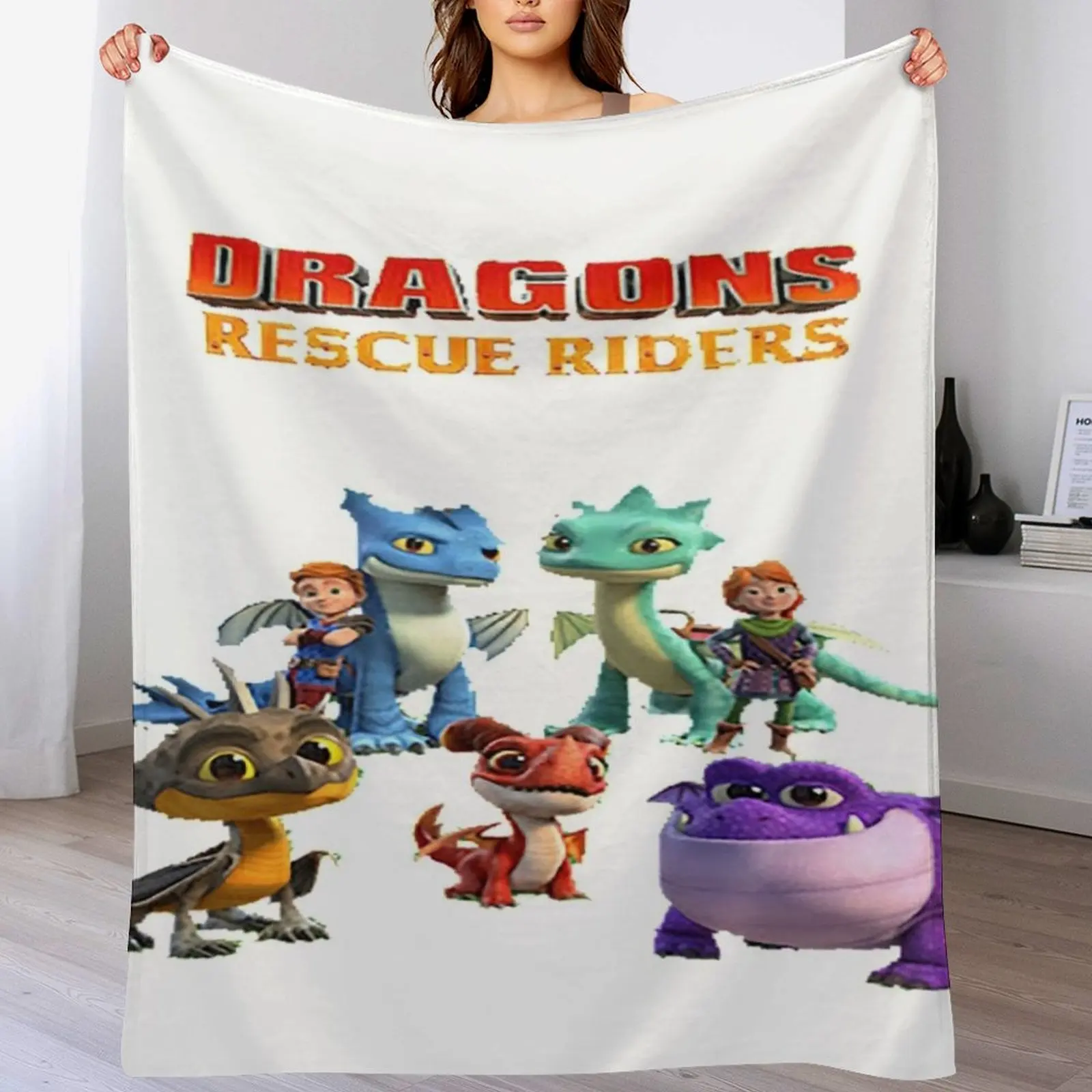 Dragons Rescue Riders Throw Blanket Machine Washable Soft Warm Blanket