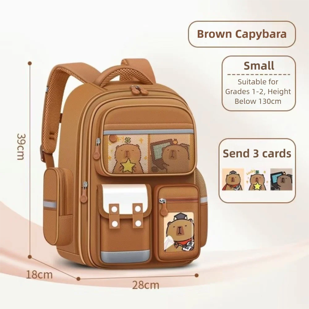 Waterproof Capybara Backpack with Card Badge Doll Alleviate Burden School Bag Protecting Spine Widen Straps Backpack
Waterproof Capybara Backpack with Card Badge Doll Alleviate Burden School Bag Protecting Spine Widen Straps Backpack