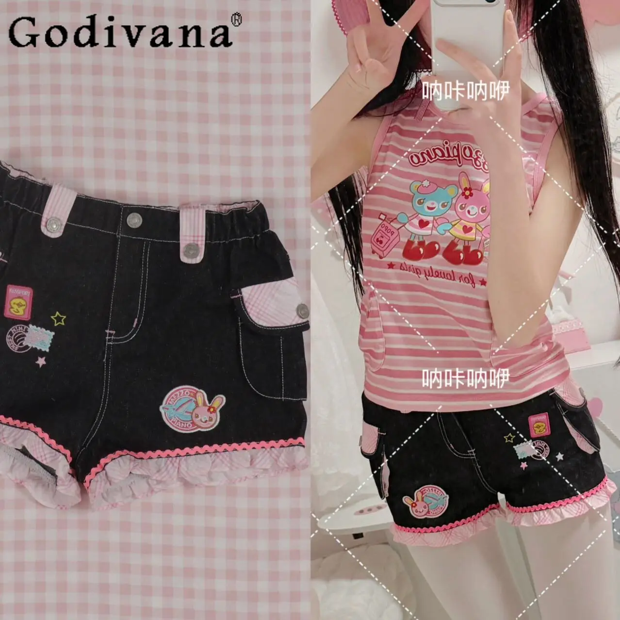 Japanese Cute Sweet Cartoon Embroidered Denim Shorts 2026 Spring Summer New Daughter Kawaii Shorts Girl Subculture Y2k Shorts
Japanese Cute Sweet Cartoon Embroidered Denim Shorts 2026 Spring Summer New Daughter Kawaii Shorts Girl Subculture Y2k Shorts