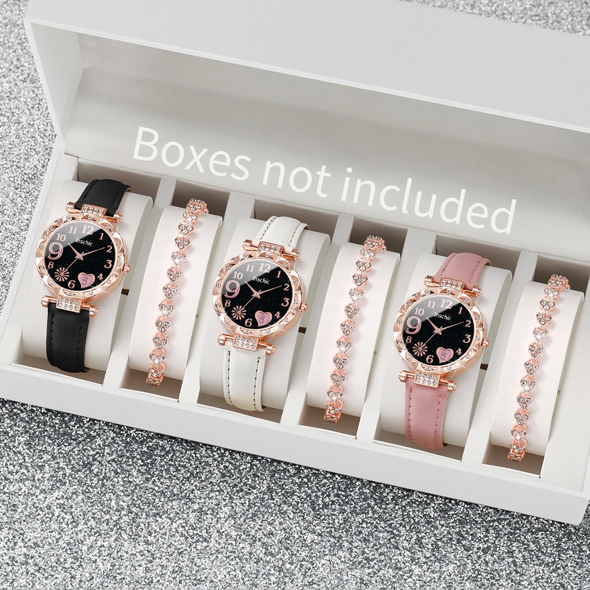 2/4/6PCS Fashion Rhinestone Women Watches Heart Dial Quartz Watch Casual Leather Band Wristwatches Bracelet Set(Without Box)
2/4/6PCS Fashion Rhinestone Women Watches Heart Dial Quartz Watch Casual Leather Band Wristwatches Bracelet Set(Without Box)