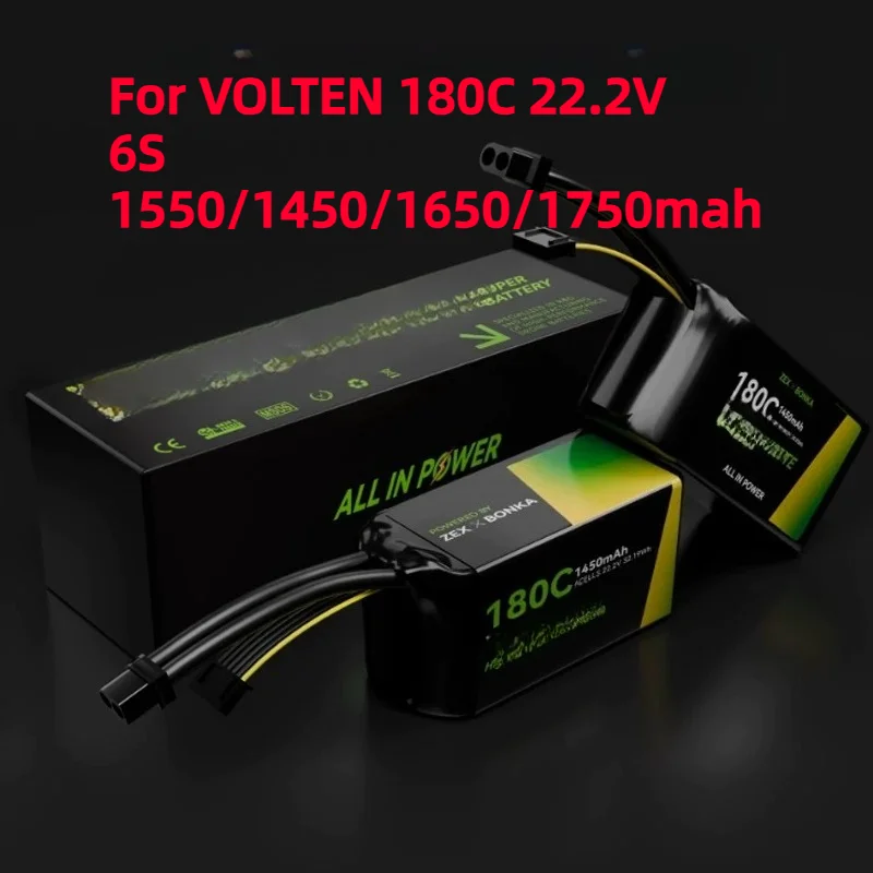 For VOLTEN 180C 22.2V 6S 1550mah Battery for Flying FPV
For VOLTEN 180C 22.2V 6S 1550mah Battery for Flying FPV