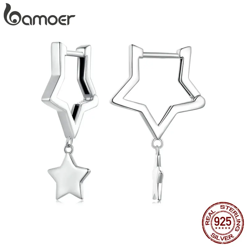 Bamoer 925 Sterling Silver Simple Star Ear Buckles Double Star Hoop Earrings for Women Wedding Anniversary Fine Jewelry GXE1621
Bamoer 925 Sterling Silver Simple Star Ear Buckles Double Star Hoop Earrings for Women Wedding Anniversary Fine Jewelry GXE1621