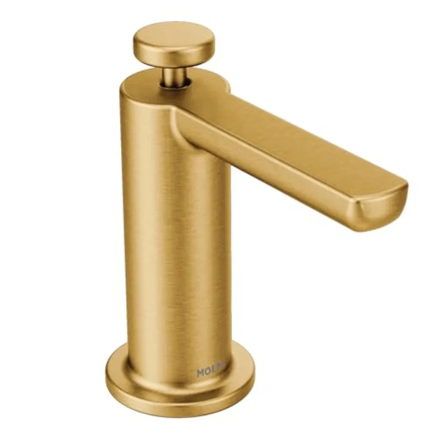 Brushed Gold Modern Deck Mounted Kitchen Soap Dispenser with Above-the-Sink Refillable Bottle S3947BG
Brushed Gold Modern Deck Mounted Kitchen Soap Dispenser with Above-the-Sink Refillable Bottle S3947BG