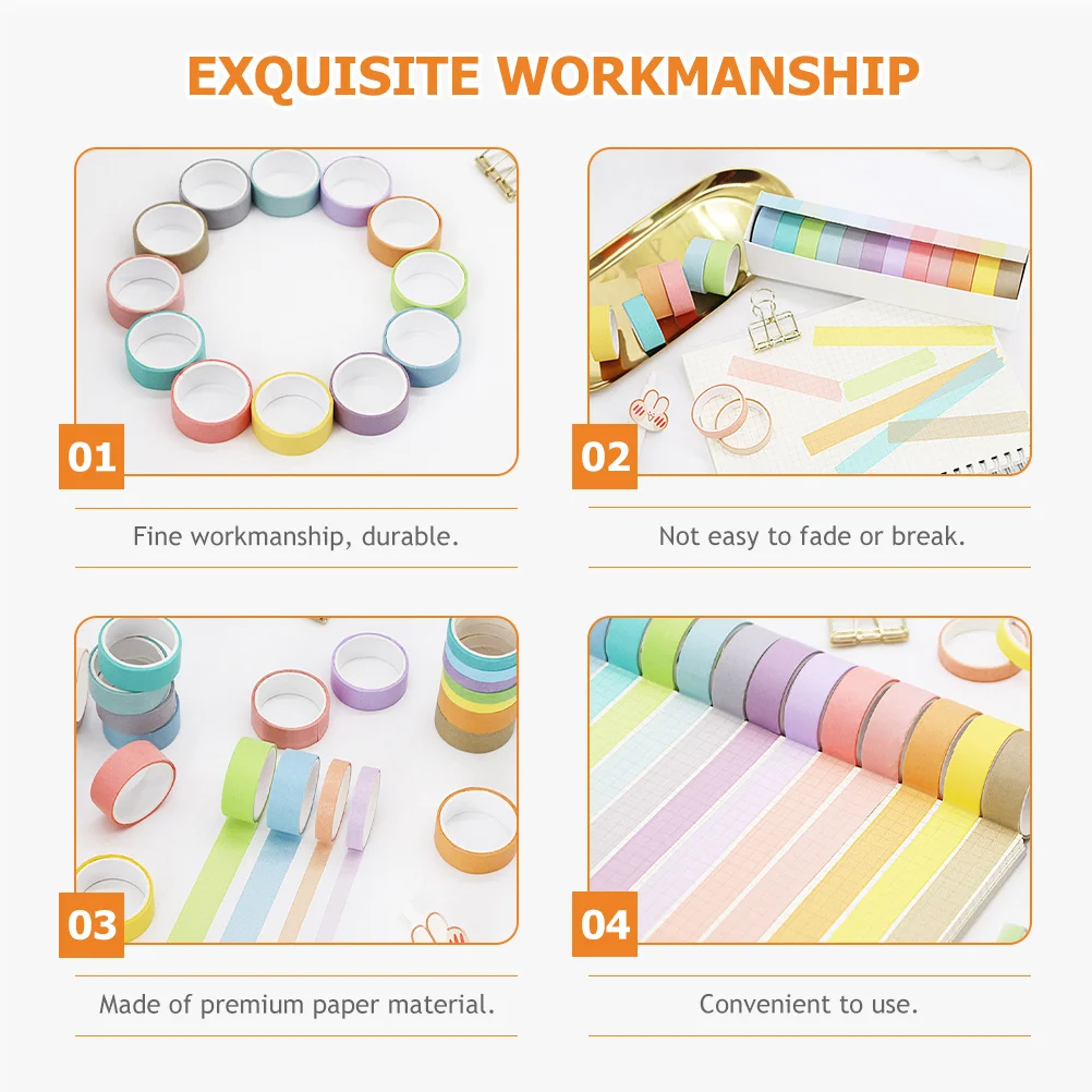 12 Rolls Premium Washi Masking Tape Reusable No Residue Adhesive for Crafting Scrapbooking Journals Decorative Washi Tape Set
12 Rolls Premium Washi Masking Tape Reusable No Residue Adhesive for Crafting Scrapbooking Journals Decorative Washi Tape Set