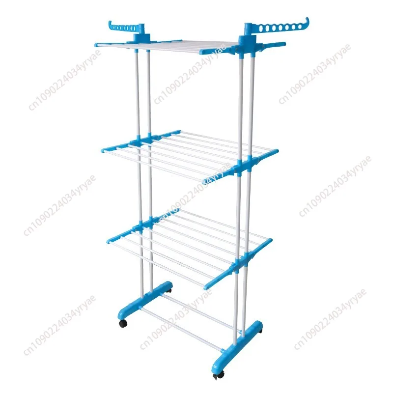 Mobile multi-layer drying towel drying rack household floor folding double rod drying rack hanging
Mobile multi-layer drying towel drying rack household floor folding double rod drying rack hanging