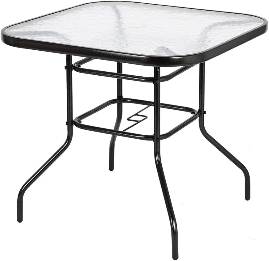 Glass Patio with Umbrella Hole, 32" Square Outdoor Dining Steel Tempered Glass Patio Table Outdoor
Glass Patio with Umbrella Hole, 32" Square Outdoor Dining Steel Tempered Glass Patio Table Outdoor
