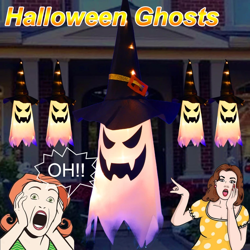 LED Halloween Decoration Flashing Light Gypsophila Ghost Festival Dress Up Glowing Wizard Ghost Hat Lamp Decor Hanging Lantern
LED Halloween Decoration Flashing Light Gypsophila Ghost Festival Dress Up Glowing Wizard Ghost Hat Lamp Decor Hanging Lantern