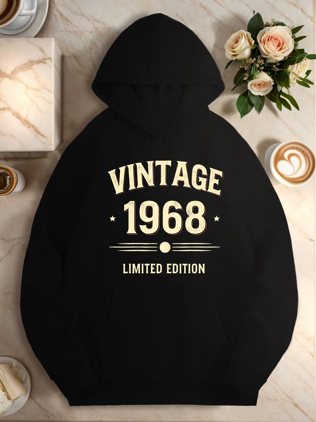 Retro 1968 Limited Edition Women's Hoodie - Geometric pattern, front pocket design, ribbed cuffs and hem, casual style
Retro 1968 Limited Edition Women's Hoodie - Geometric pattern, front pocket design, ribbed cuffs and hem, casual style
