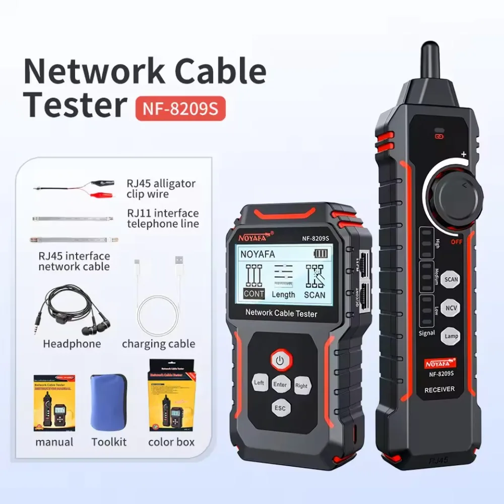 NOYAFA NF-8209S LCD Network Cable Tester Wire Tracker PoECurrent Length cabl RJ45 Cable Tracker multifunctional tester Tool
NOYAFA NF-8209S LCD Network Cable Tester Wire Tracker PoECurrent Length cabl RJ45 Cable Tracker multifunctional tester Tool