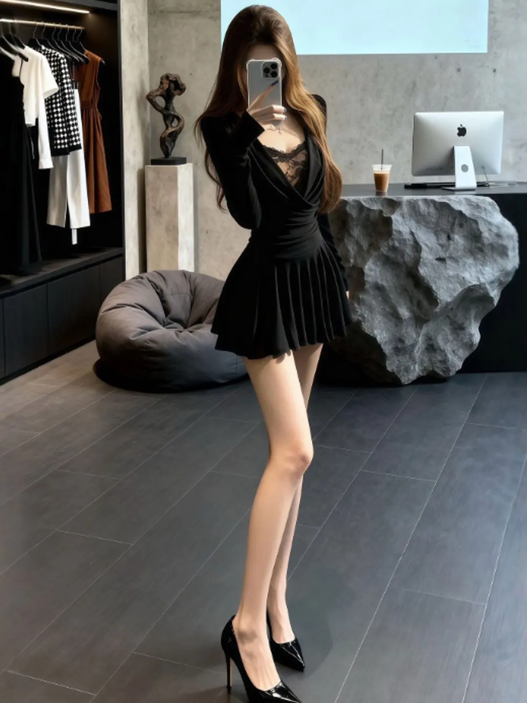 Elegant Black Dress Fashionable Slim Fit High Waist Gown with Lace Splice Gentle Style for Business City Commute Date And More
Elegant Black Dress Fashionable Slim Fit High Waist Gown with Lace Splice Gentle Style for Business City Commute Date And More