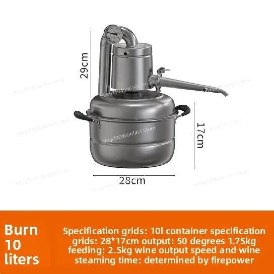 Alcohol distiller - High-quality stainless steel - 10-liter stove-type home brewing equipment
Alcohol distiller - High-quality stainless steel - 10-liter stove-type home brewing equipment