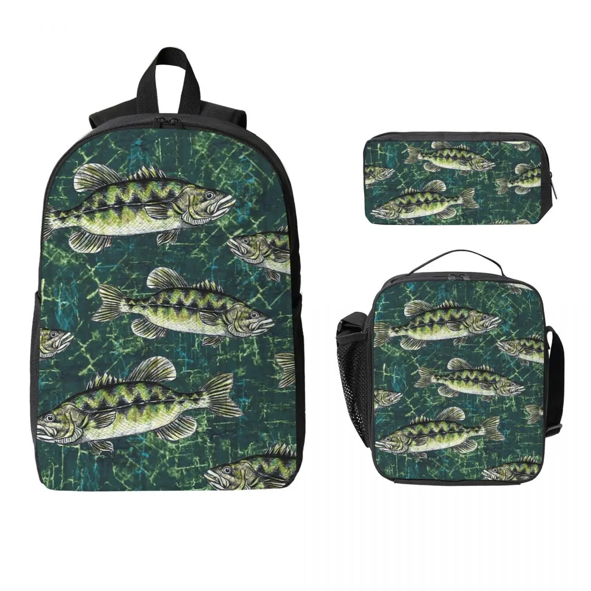 Рюкзак с камуфляжным узором «Largemouth Bass» для мальчиков и девочек, школьная сумка, сумки на плечо для ноутбука, 3 шт., изолированная сумка для обеда, пенал
Рюкзак с камуфляжным узором «Largemouth Bass» для мальчиков и девочек, школьная сумка, сумки на плечо для ноутбука, 3 шт., изолированная сумка для обеда, пенал