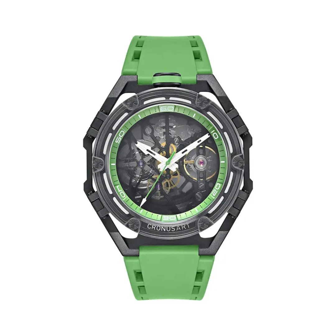 CRONUSART Men Automatic Watch 43mm Sport Mechanical Wristwatch Fluororubber Strap Carbon Steel + Acrylic Case Luminous
CRONUSART Men Automatic Watch 43mm Sport Mechanical Wristwatch Fluororubber Strap Carbon Steel + Acrylic Case Luminous