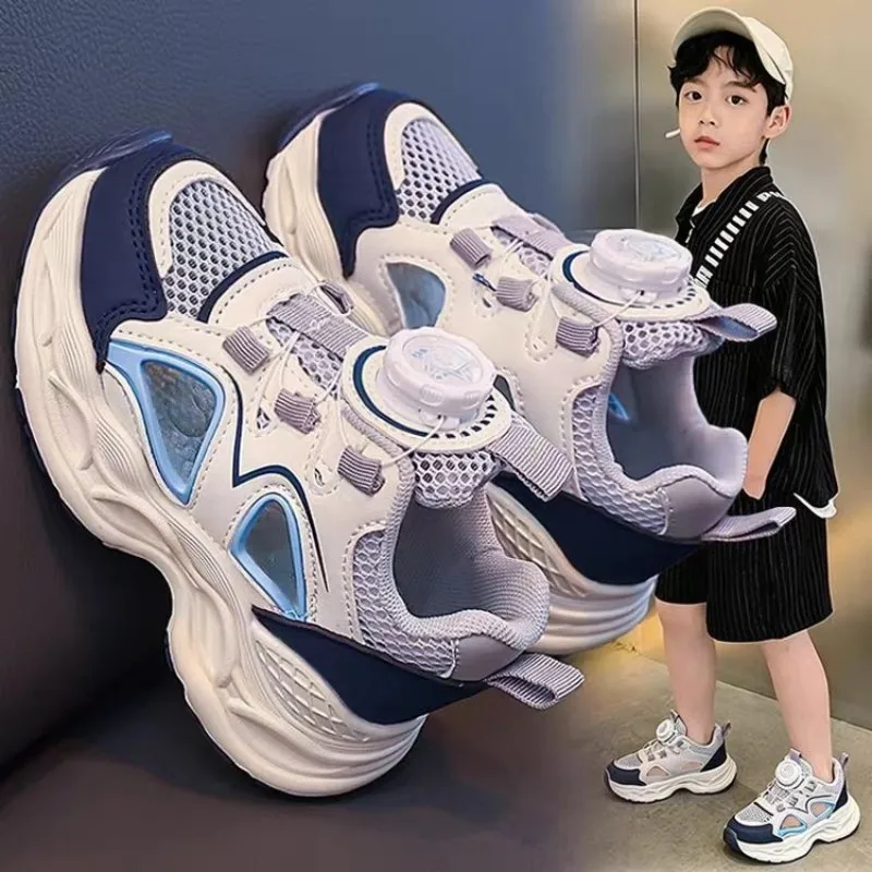 Summer children's sports platform sandals with perforated mesh for ventilation, rotating buckle design, and anti-slip feature
Summer children's sports platform sandals with perforated mesh for ventilation, rotating buckle design, and anti-slip feature