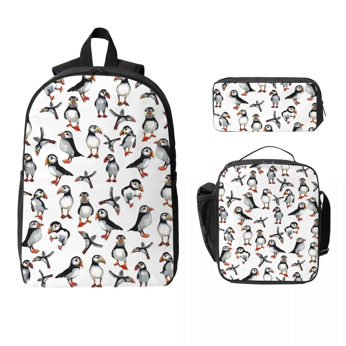 Puffins Pattern Backpack Boys Girls BookBag School Bag Computer Shoulder Bags 3ps Insulated Lunch Bag Pencil Case
Puffins Pattern Backpack Boys Girls BookBag School Bag Computer Shoulder Bags 3ps Insulated Lunch Bag Pencil Case