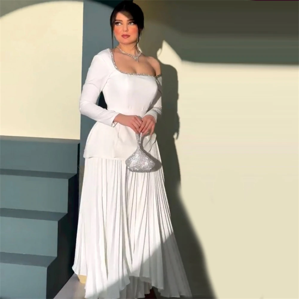 Retro Square Collar A-Line White Sequins Prom Dress for Women Tea-length Evening Party Gown Formal Dresses فساتين السهرة
Retro Square Collar A-Line White Sequins Prom Dress for Women Tea-length Evening Party Gown Formal Dresses فساتين السهرة