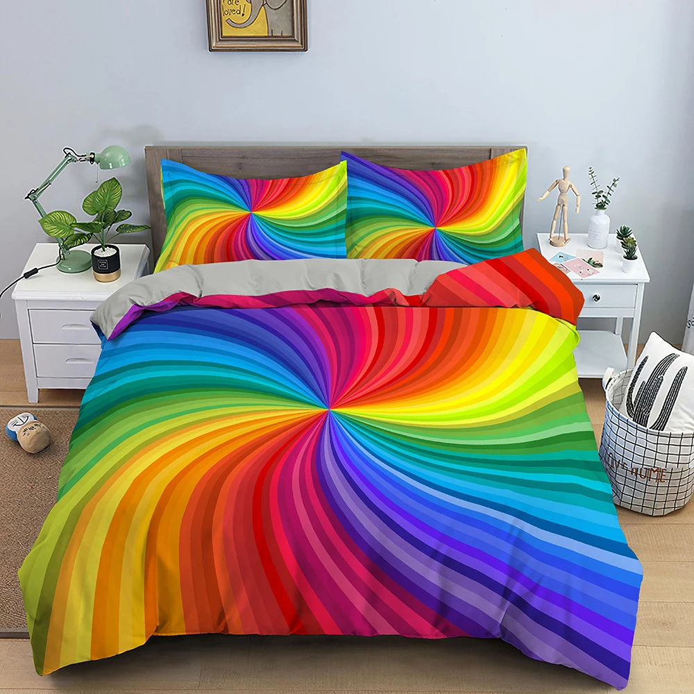 Geometric Printed Bedding Set Microfiber Colorful Lines Duvet Cover With Zipper Closure Queen King Size Quilt Cover Home Textile
Geometric Printed Bedding Set Microfiber Colorful Lines Duvet Cover With Zipper Closure Queen King Size Quilt Cover Home Textile